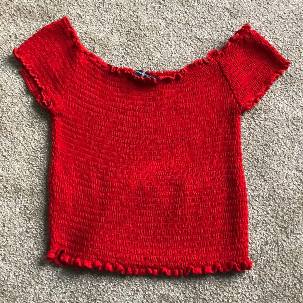 Off the shoulder red brandy Melville top